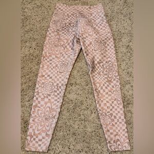 Beyond Yoga Check Flower Endurance High Waisted Leggings Size Medium